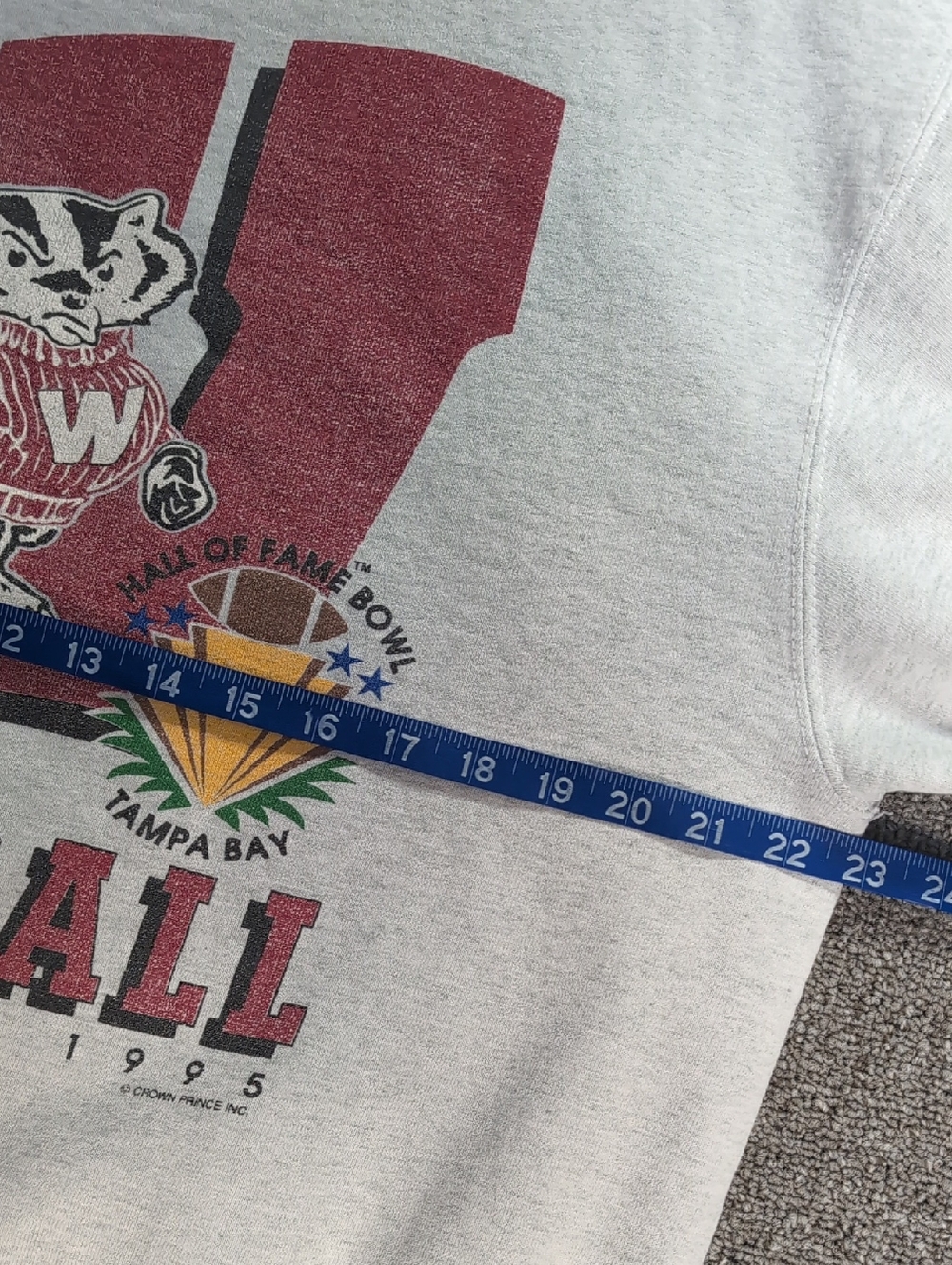 Vintage 1995 Wisconsin Badgers Hall of Fame Bowl Sweatshirt Size L Supercotton - Picture 6 of 10